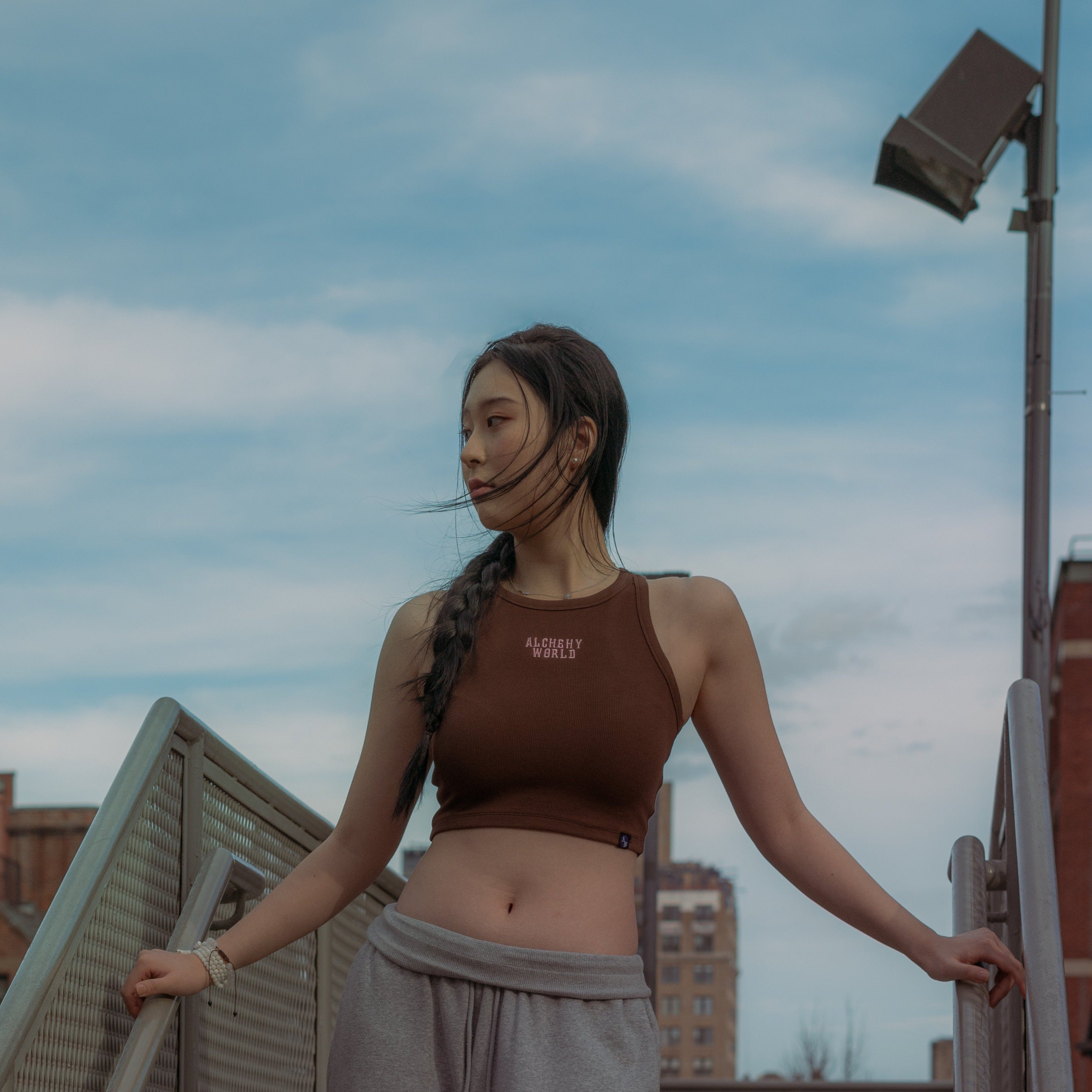 CHOCOLATE CROP TANK TOP