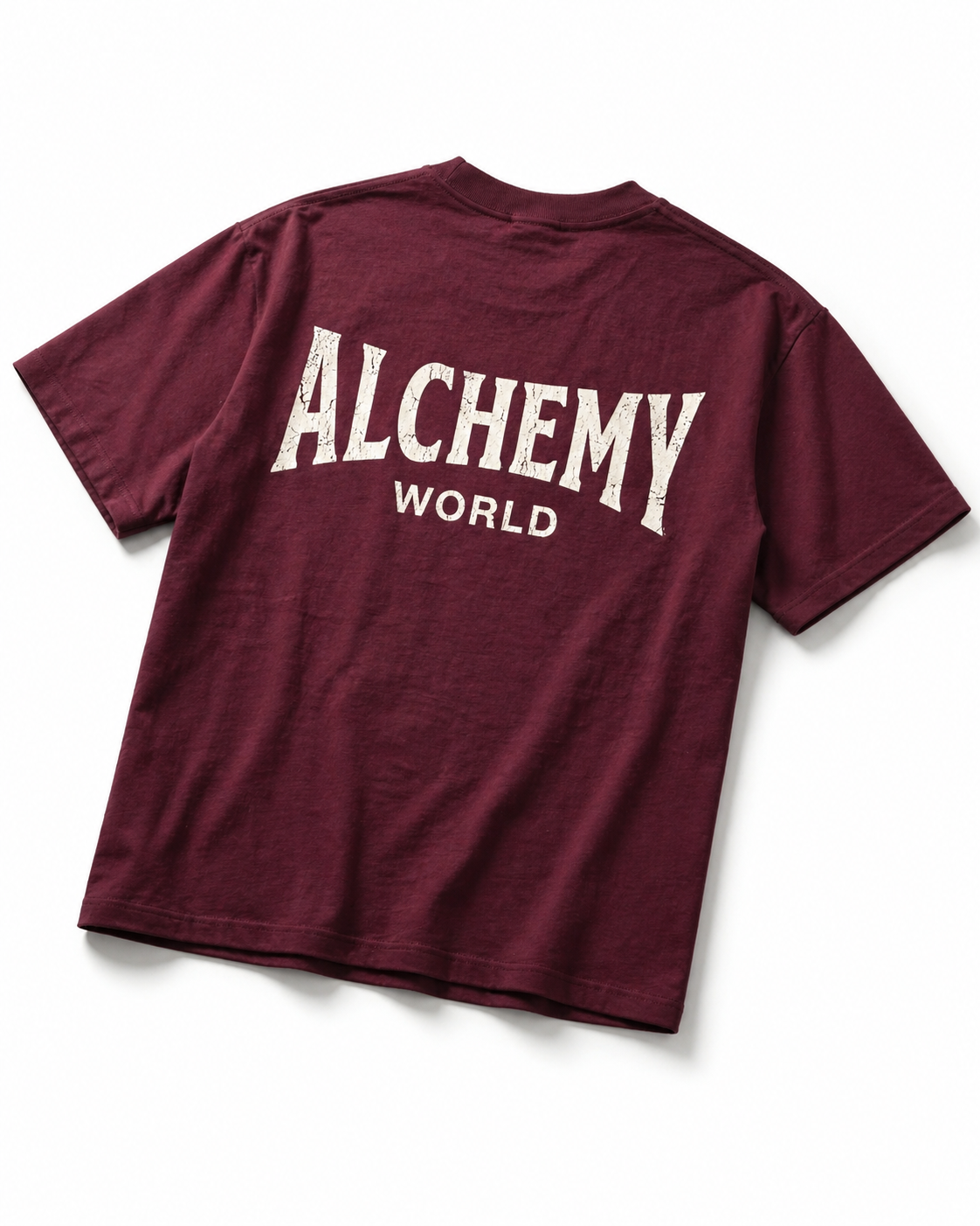 Legacy Oversized Tee – Burgundy / Vintage White