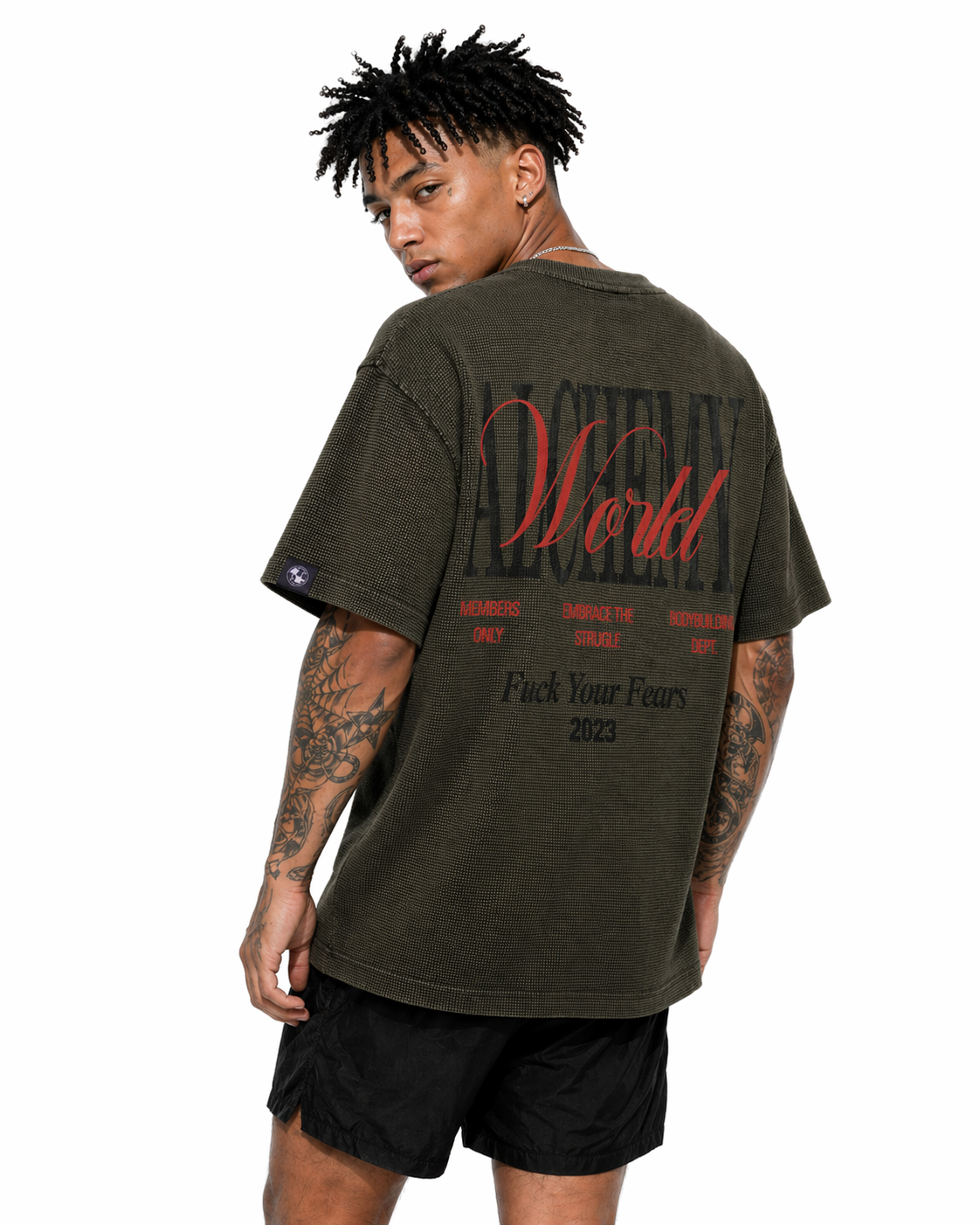 No Fear Waffle Knit Tee – Vintage Military Green
