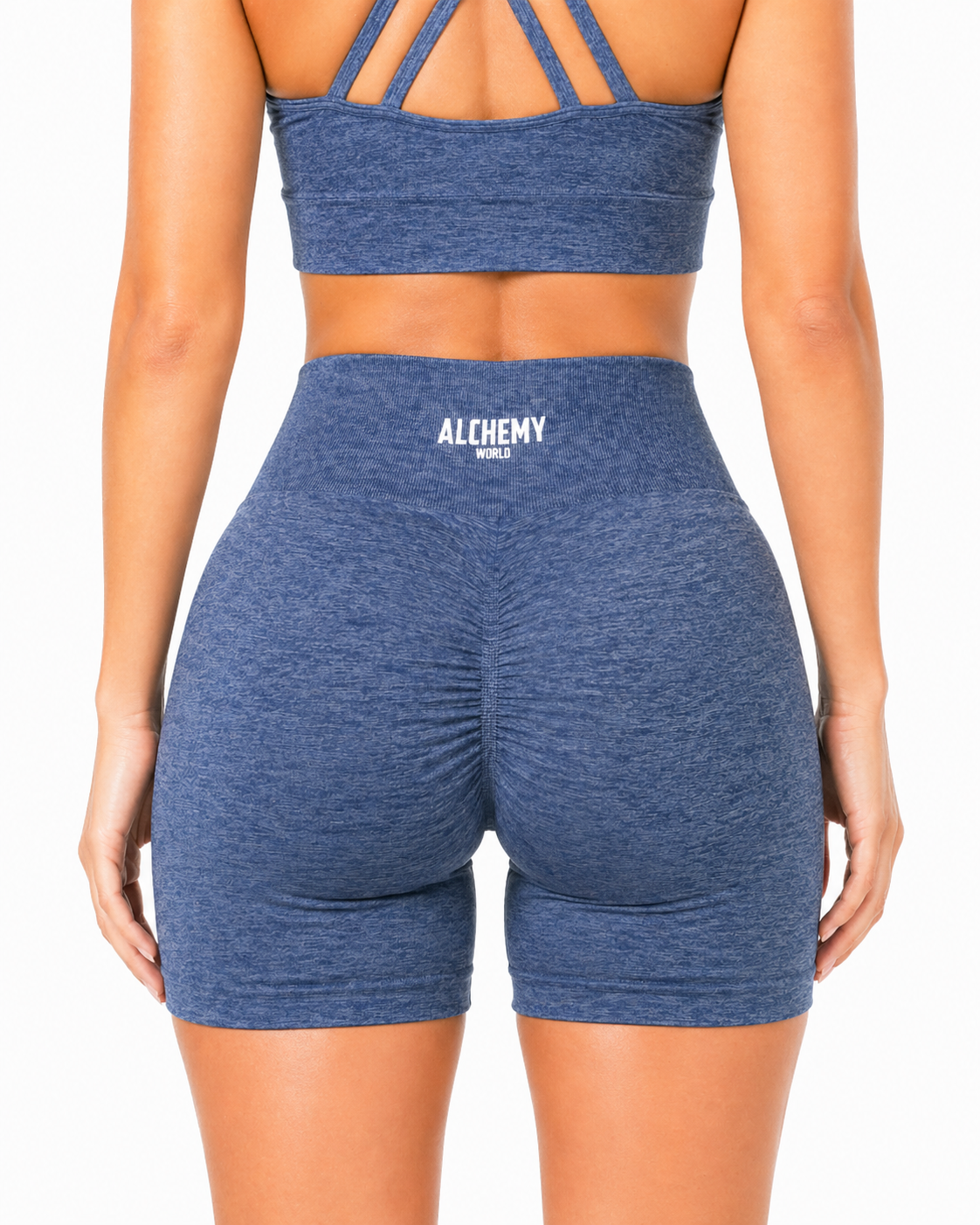LUMA Scrunch Shorts – Heather blue