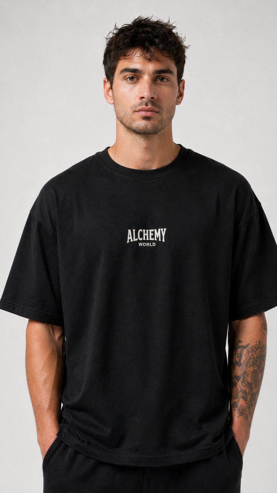 Legacy Oversized Tee – Black / Vintage White