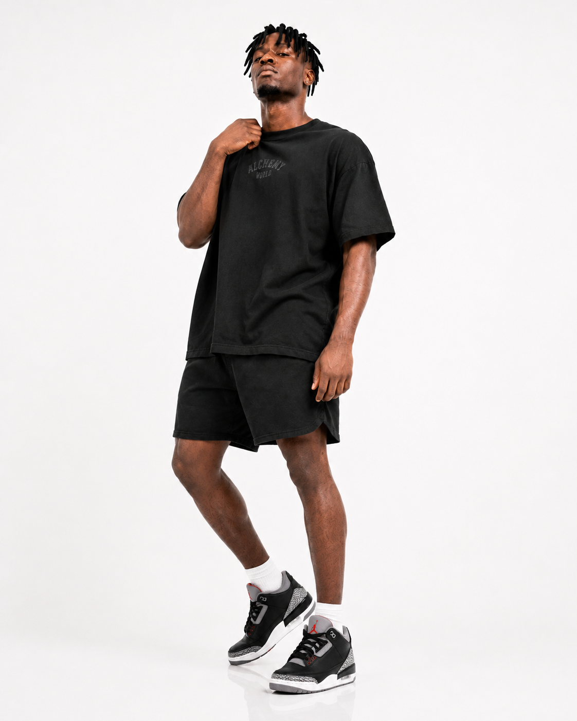 GOTHIC FLAME CHARCOAL LOGO T-SHIRT