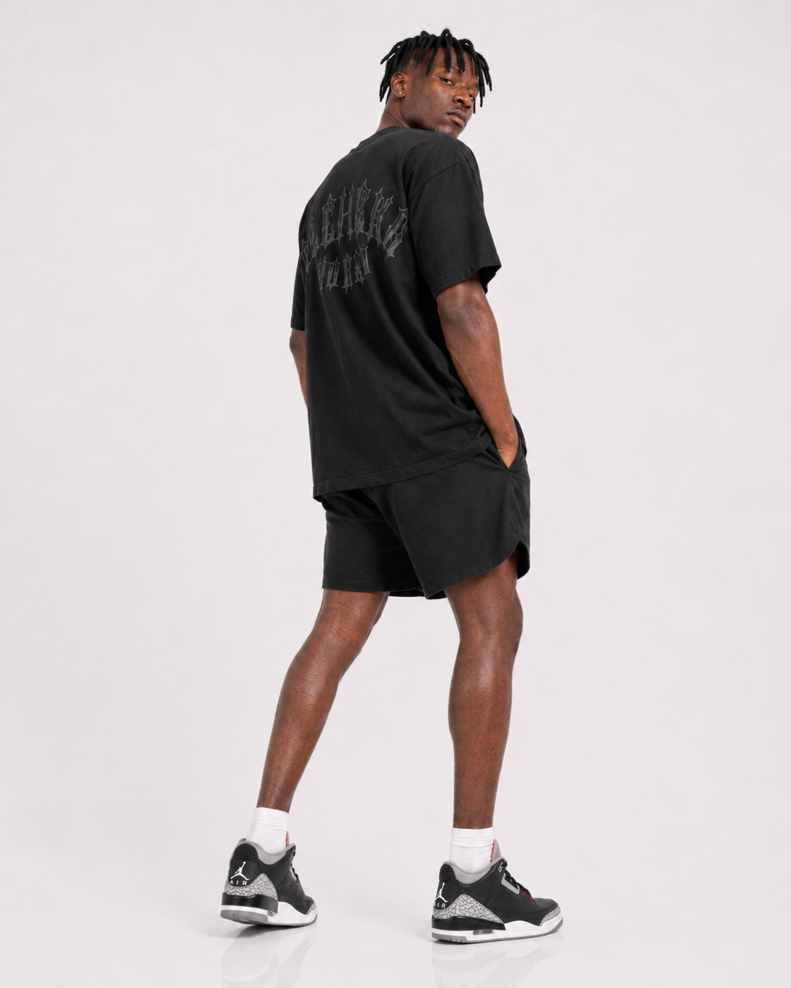 GOTHIC FLAME CHARCOAL LOGO T-SHIRT