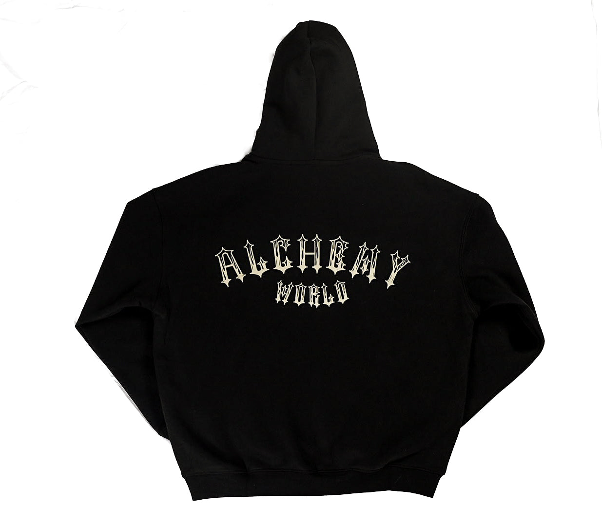 GOTHIC FLAME BEIGE LOGO IN BLACK HOODIE