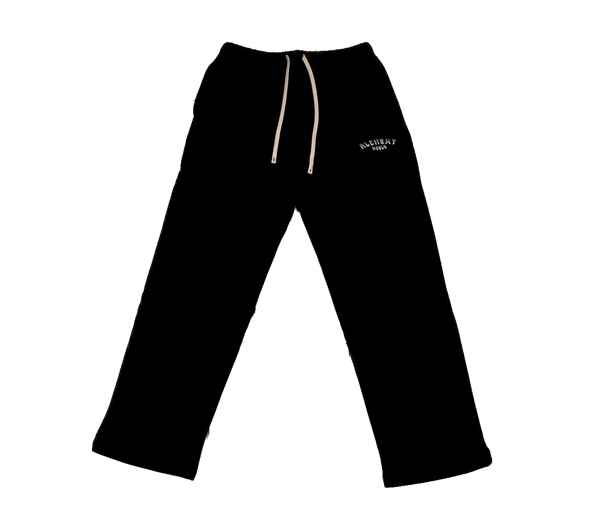 GOTHIC FLAME BEIGE LOGO STRAIGHT LEG SWEATPANTS