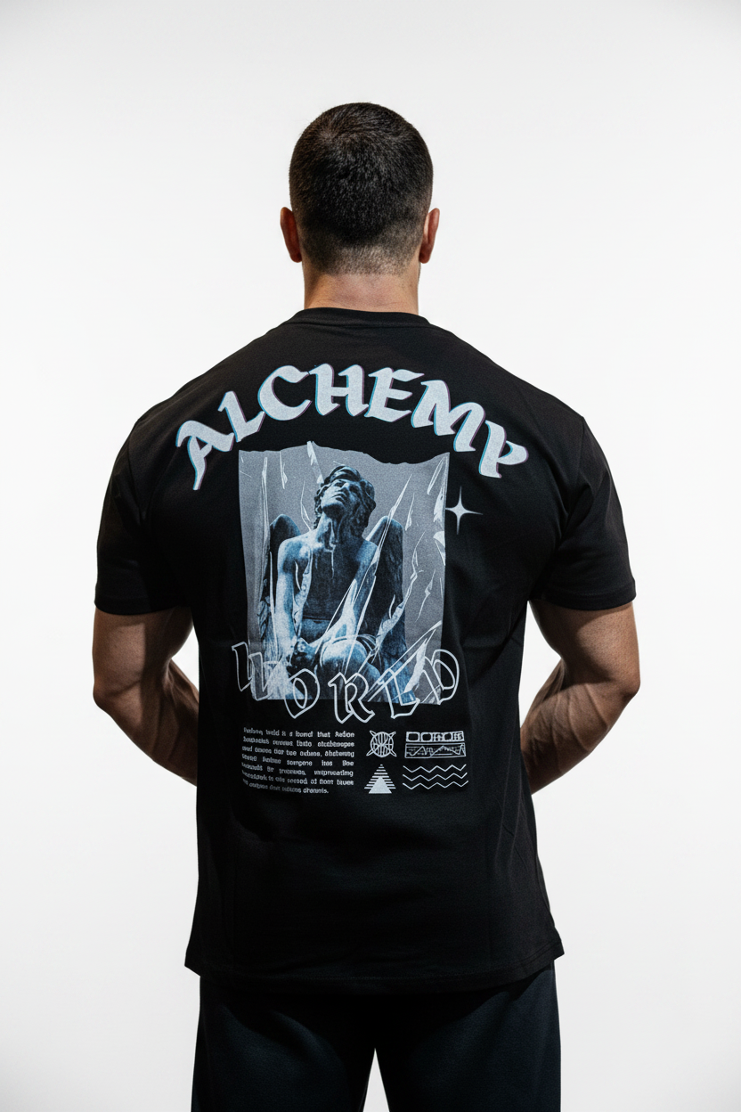 Alchemy Angel T-Shirt — No Headphones, White Background